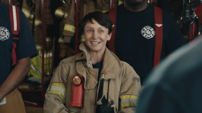 Female First Responder featured in Verizon ad.